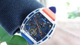 Faioki LIMITED EDITION Tourbillon style "United Faioki" Skeleton Automatic watch 45mm long 40mm wide