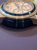 Sea-Gull Chronograph in a beautiful blue bezel and case side.  Design with three subdials: seconds, 30mins, and hour. Model : 219.312