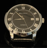 SeaGull Gent's black dial Roman numerals 42mm 819.21.6082
