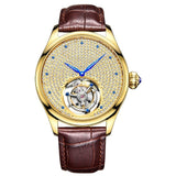 Geniune Tourbillon with Blue hands and man made Diamond Dial and Golden crown with sapphire stone. 42mm