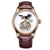 Guanqin Genuine Tourbillon Mechanical Watch with Galloping horse picture 42mm
