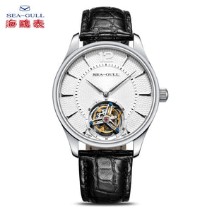 SEA-GULL manual mechanical watch with Tourbillon in white or black dial  Calibre : ST8240  Model : 818.27.8810 (Black) 818.17.8810 (White)