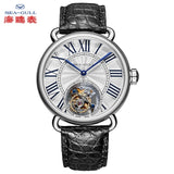 SEA-GULL manual mechanical watch with Tourbillon complication with Roman numerals Calibre : ST8000 Model : 818.11.6036 (White) and 718.11.6032L( Blue)