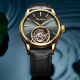 Genuine Tourbillon Watch  with circulating cage,  Swiss design and comes with various dial colours 42mm