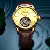 Genuine Tourbillon Watch  with circulating cage,  Swiss design and comes with various dial colours 42mm