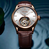 Genuine Tourbillon Watch  with circulating cage,  Swiss design and comes with various dial colours 42mm
