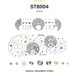 Sea-Gull Automatic mechanical watch with Tourbillon , day and date complication. Calibre: ST8004ZS Model: 818901