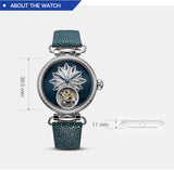 SEA-GULL manual mechanical watch with Tourbillon in floral design Calibre : ST8000 Model : 713.18.8100L (white dial) 713.38.8100L (blue dial)