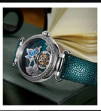 SEA-GULL manual mechanical watch with Tourbillon in floral design Calibre : ST8000 Model : 713.18.8100L (white dial) 713.38.8100L (blue dial)