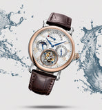 SEA-GULL manual mechanical watch with Tourbillon, day date,  Sun Moon complication. Calibre : ST8007 Model : 218907