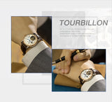 SEA-GULL manual mechanical watch with Tourbillon, day date,  Sun Moon complication. Calibre : ST8007 Model : 218907