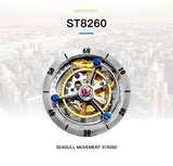 SEA-GULL manual mechanical watch with Tourbillon complication. Calibre : ST8260 Model : 818.860