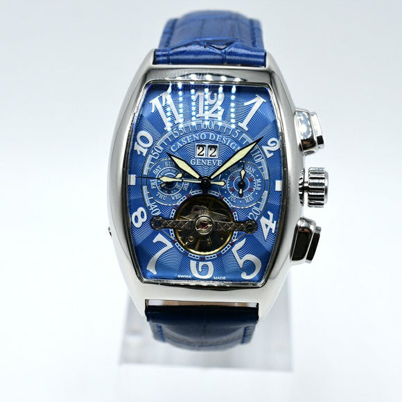 CASENO traditional Tourbillon style watch in Tonneau shape 40mm