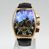 CASENO traditional Tourbillon style watch in Tonneau shape 40mm