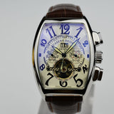CASENO traditional Tourbillon style watch in Tonneau shape 40mm
