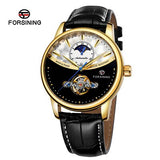 FORSINING Unique and yet classic Tourbillon style Automatic watch with Sunmoon