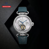 SEA-GULL manual mechanical watch with Tourbillon in floral design Calibre : ST8000 Model : 713.18.8100L (white dial) 713.38.8100L (blue dial)