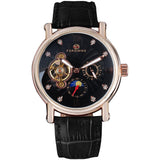 FORSINING Classic Tourbillon  style watch with Sunmoon and leather strap.  42mm