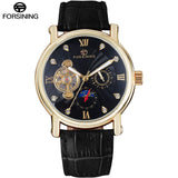 FORSINING Classic Tourbillon  style watch with Sunmoon and leather strap.  42mm
