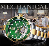 TEVISE Tourbillon srtyle Green Dial Business Sport Wrist Watch