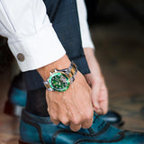 TEVISE Tourbillon srtyle Green Dial Business Sport Wrist Watch