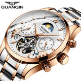 GUANQIN Tourbillon Style Mechanical waterproof watch with moonface and day date. 41mm