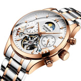 GUANQIN Tourbillon Style Mechanical waterproof watch with moonface and day date. 41mm