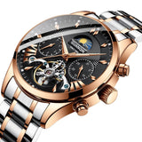 GUANQIN Tourbillon Style Mechanical waterproof watch with moonface and day date. 41mm