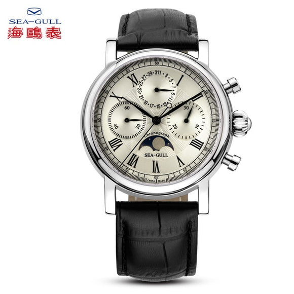 SEA-GULL Mechanical Watch with Chronograph and Moon Phase Caliber: ST1908 Model :M199S