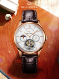 Sea-Gull manual-wind mechanical watch with Tourbillon Sun Moon and date complication. Calibre: ST8007 Model:518.937