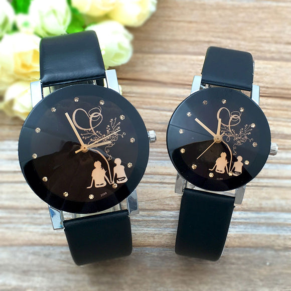 Sweet Couple's Quartz watch with couple design on the dial. Very nice and trendy.
