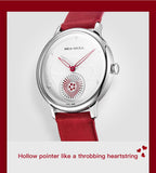 Sea-Gull ladies Automatic Mechanical Watch  30m Waterproof Leather with beating heart subdial design 813.96.6024L