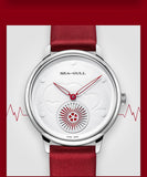 Sea-Gull ladies Automatic Mechanical Watch  30m Waterproof Leather with beating heart subdial design 813.96.6024L