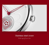Sea-Gull ladies Automatic Mechanical Watch  30m Waterproof Leather with beating heart subdial design 813.96.6024L