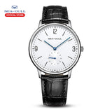 Sea-Gull 12,3,9 hour index with 6 o'clock seconds sub-dial complication. Waterproof and Sapphire manual wind Watch 819.17.6004
