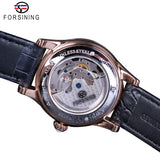 FORSINING Tourbillon style oval shape case with Genuine Leather strap