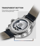 SEA-GULL  Men's Mechanical Wristwatch with day date complication -  Leather strap  819.13.6080