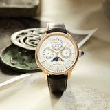 Sea-Gull Tourbillon Moon Phase Perpetual Calendar Minute Timer Manual Wind Watch 46mm 18K Gold