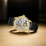 Sea-Gull Tourbillon Skeleton Manual Wind Watch 42mm White Leather