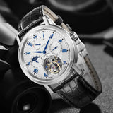 Sea-Gull Heritage Series Tourbillon Calendar Energy Indicator Manual Wind Watch 40mm White