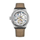 Sea-Gull Tourbillon Skeleton Manual Wind Watch 42mm White Leather