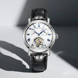 Sea-Gull Heritage Series Tourbillon Calendar Energy Indicator Manual Wind Watch 40mm White