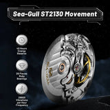 Sea-Gull GMT Automatic Watch 41mm Leather