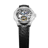 Sea-Gull Tourbillon Skeleton Manual Wind Watch 42mm White Leather