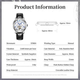 Sea-Gull Heritage Series Tourbillon Calendar Energy Indicator Manual Wind Watch 40mm White