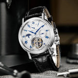 Sea-Gull Heritage Series Tourbillon Calendar Energy Indicator Manual Wind Watch 40mm White