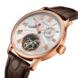 Sea-Gull Tourbillon Calendar Manual Wind Watch 40mm White Leather