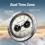 Sea-Gull Panda Eye GMT Dual Calendar Tachymeter Automatic Watch 43mm Leather