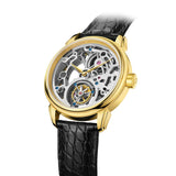 Sea-Gull Tourbillon Skeleton Manual Wind Watch 42mm White Leather