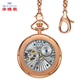 Sea-Gull Tourbillon Arabic Numeral Dial Manual Wind Pocket Watch 47mm White/Golden